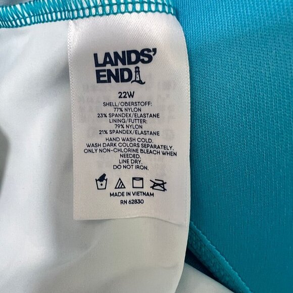 Lands End Swim Tankini Top With Adjustable Straps & Built-In Bra Womens Plus 22W - Picture 2 of 9
